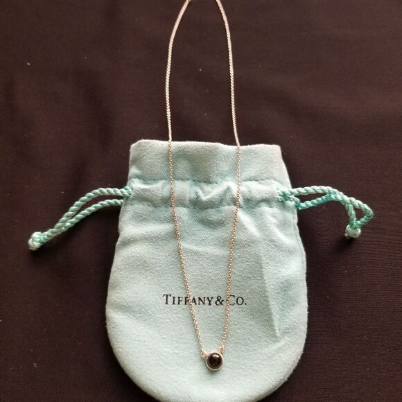 Tiffany & Co. Jewelry - Tiffany & Co. Silver Necklace with Black Pendant